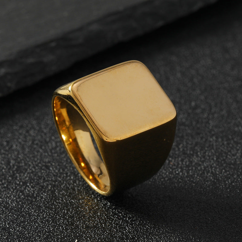 Polished Vertical Signet Ring