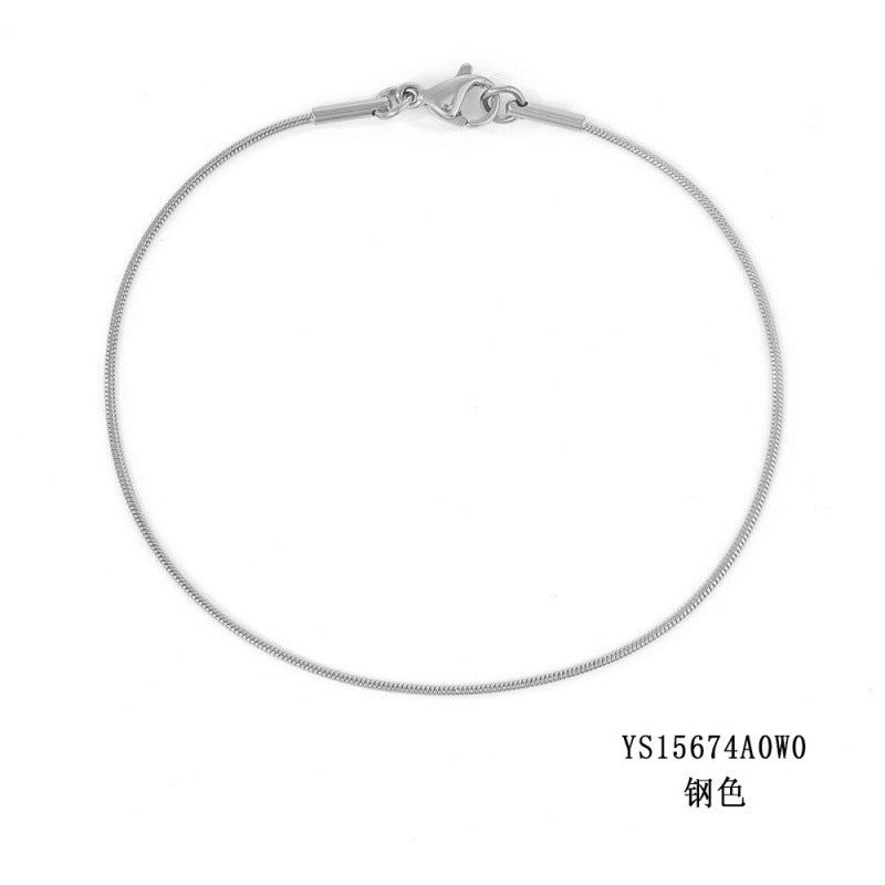 Korean round snake chain bracelet gold-plated stainless steel bracelet tide men's and women's jewelry fine bracelet batch