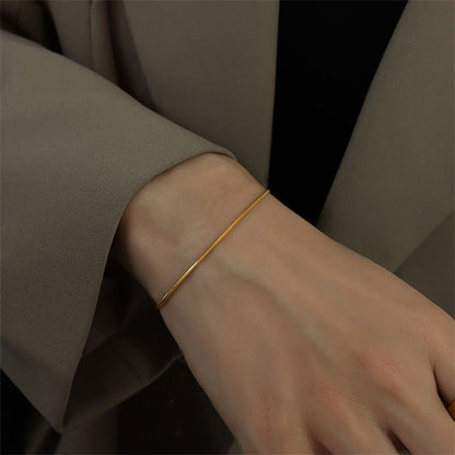 Korean round snake chain bracelet gold-plated stainless steel bracelet tide men's and women's jewelry fine bracelet batch