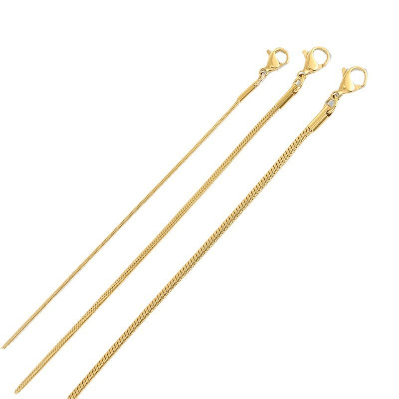 Korean round snake chain bracelet gold-plated stainless steel bracelet tide men's and women's jewelry fine bracelet batch