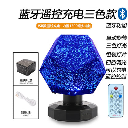 Play with the four seasons starry sky projection lamp, romantic rotating constellation projector, Douyin, the same starry night light