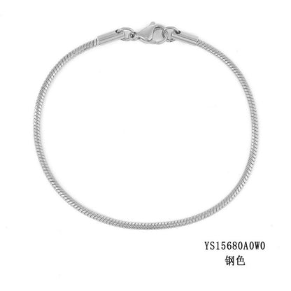 Korean round snake chain bracelet gold-plated stainless steel bracelet tide men's and women's jewelry fine bracelet batch
