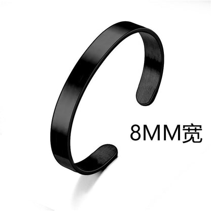 Cross-border titanium steel bracelet fashion simple stainless steel bracelet does not fade open C shape bracelet versatile hand jewelry wholesale