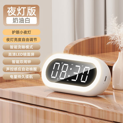 Cross-border creative private model LED digital clock student night light small alarm clock colorful RGB light multi-function Bluetooth audio
