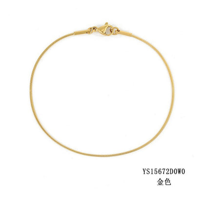 Korean round snake chain bracelet gold-plated stainless steel bracelet tide men's and women's jewelry fine bracelet batch