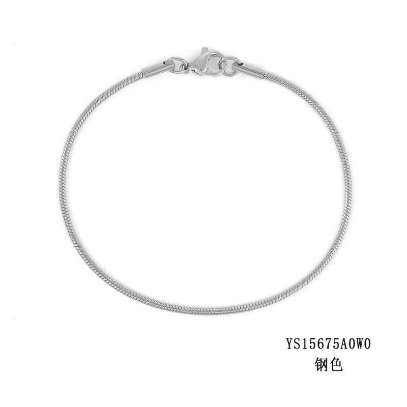 Korean round snake chain bracelet gold-plated stainless steel bracelet tide men's and women's jewelry fine bracelet batch