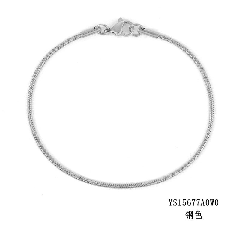 Korean round snake chain bracelet gold-plated stainless steel bracelet tide men's and women's jewelry fine bracelet batch
