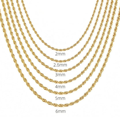 Stainless Steel Rope Chain Necklace