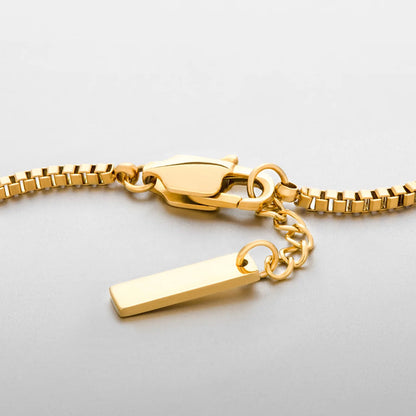 Minimalist style long pendant bracelet 18K gold does not fade commuting versatile layering wear fine box chain wholesale