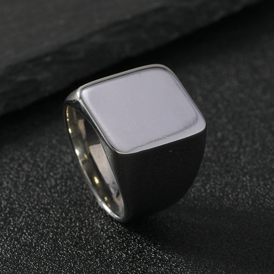 Polished Vertical Signet Ring