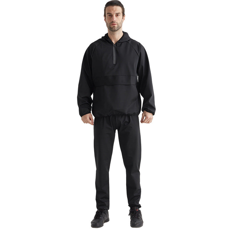 New sweat suit men's fitness sports sweating top fat loss sweating running training sweat sweat suit sauna suit set