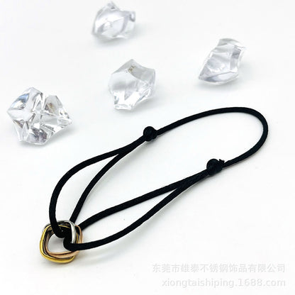 Creative hand-woven three-color three-ring big brand peripheral high-quality square titanium steel bracelet manufacturer wholesale bracelet
