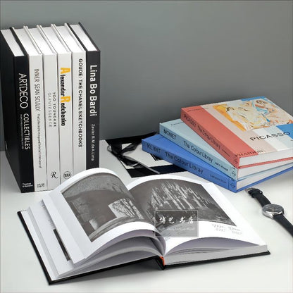 Real book model room, decorated books, model room, books, coffee table, study room, bookcase ornaments, photo props, magazines, decorative books