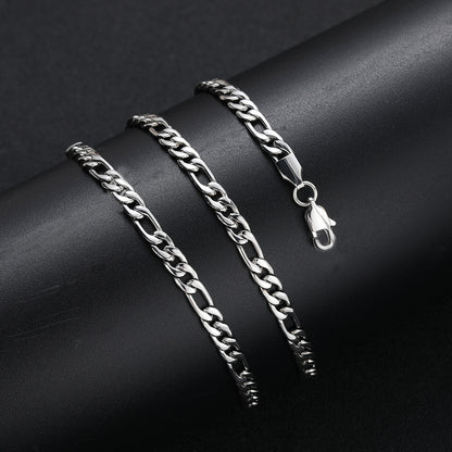Classic Figaro Chain Necklace & Bracelet