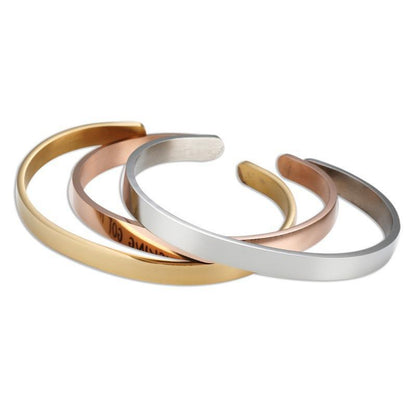 Cross-border titanium steel bracelet fashion simple stainless steel bracelet does not fade open C shape bracelet versatile hand jewelry wholesale